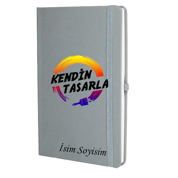 Tarihsiz Çizgili Gri Ajanda/Defter 13X21Cm
