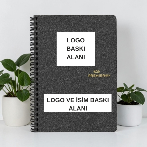 Keskin 17X24 Sert Kapak Ayraçlı Spiralli Premier Ofc4 Defter - Gri görsel