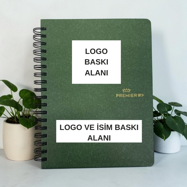 Keskin 17X24 Sert Kapak Ayraçlı Spiralli Premier Ofc4 Defter - Yeşil görsel