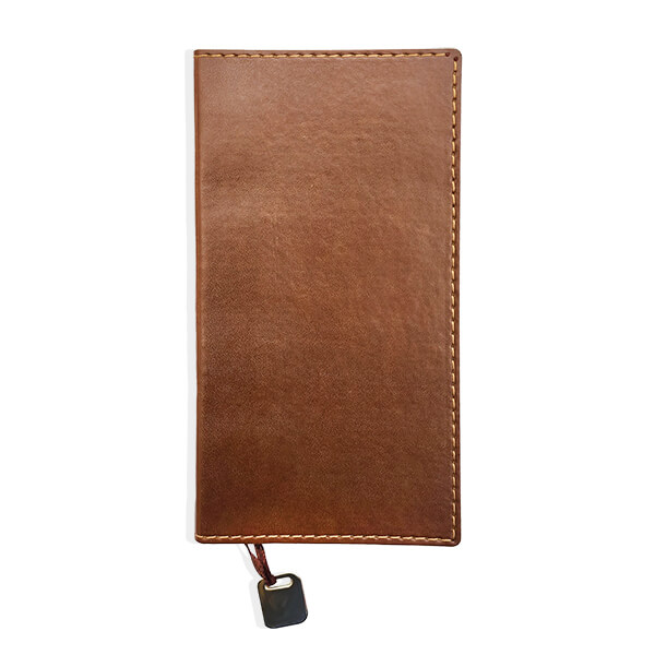 Kişiye Özel Kahverengi Suni Deri Not Defteri | 9*17 Cm görsel