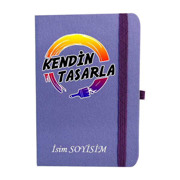 Kişiye Özel Lila Not Defteri Çizgili 9X14Cm
