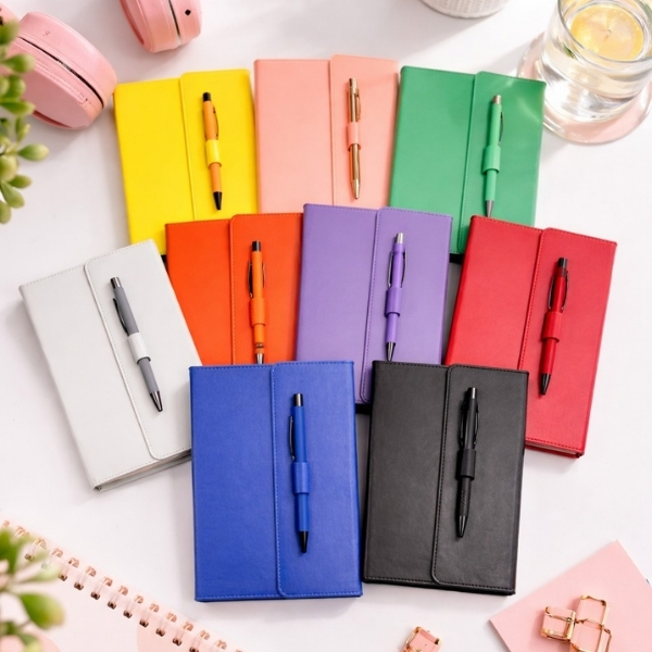 Lizy Kapaklı & Kalemli Not Defteri Soft Pembe görsel