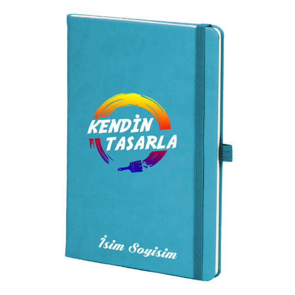 Tarihsiz Çizgili Turkuaz Ajanda/Defter 13X21Cm