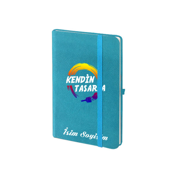 Kişiye Özel Turkuaz Not Defteri Çizgili 9X14Cm