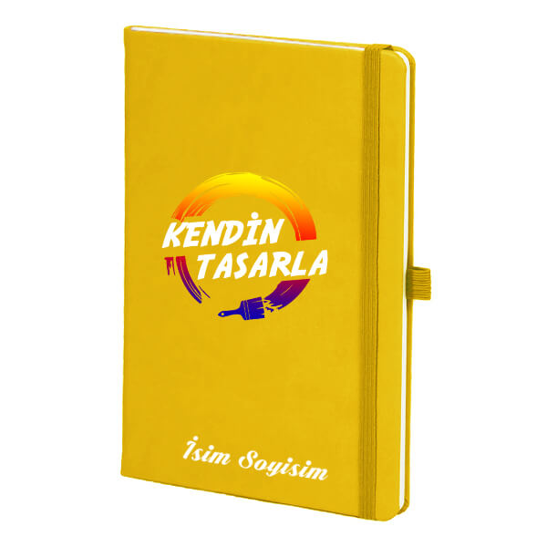 Tarihsiz Çizgili Sarı Ajanda/Defter 13x21cm