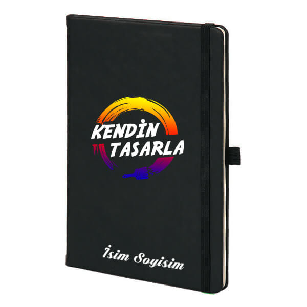Tarihsiz Siyah Ajanda / Defter | Kişiye Özel 13X21Cm