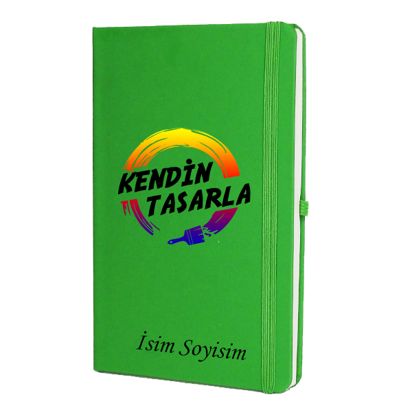 Tarihsiz Çizgili Yeşil Ajanda/Defter 13X21Cm