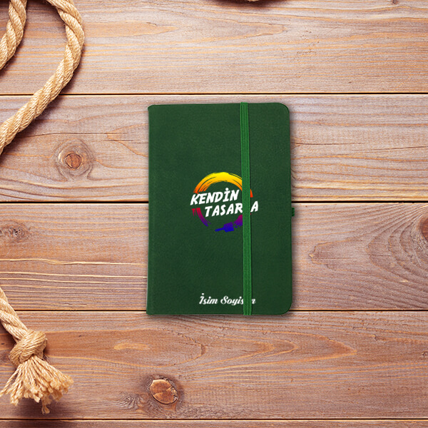 Kişiye Özel Yeşil Not Defteri Çizgili 9X14Cm