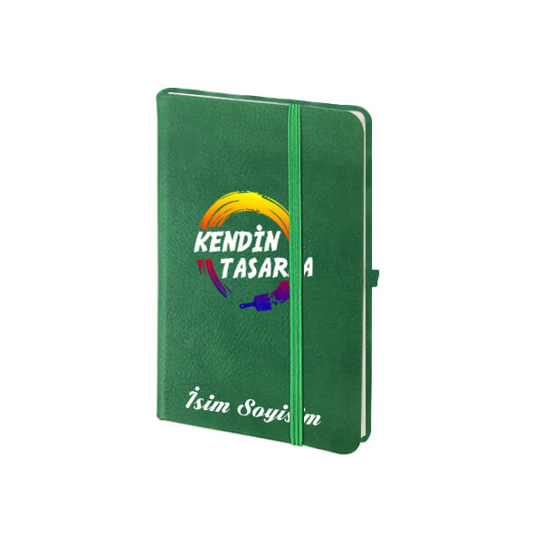 Kişiye Özel Yeşil Not Defteri Çizgili 9X14Cm