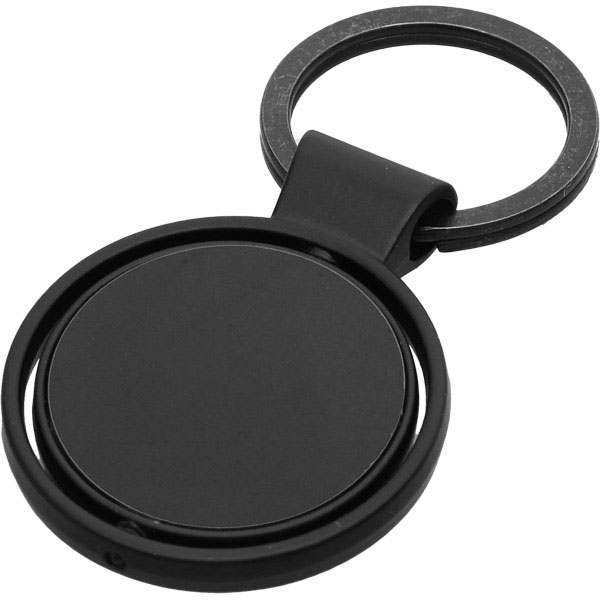 Kişiye Özel Hareketli Yuvarlak Anahtarlık Siyah - Görsel 1
