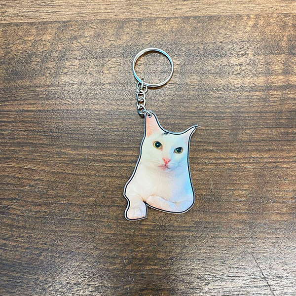 Hayvan Baskılı Pleksi Anahtarlık 7X4Cm görsel