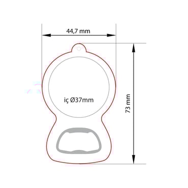 Damla Şekilli Metal Açacak Anahtarlık - Görsel 2