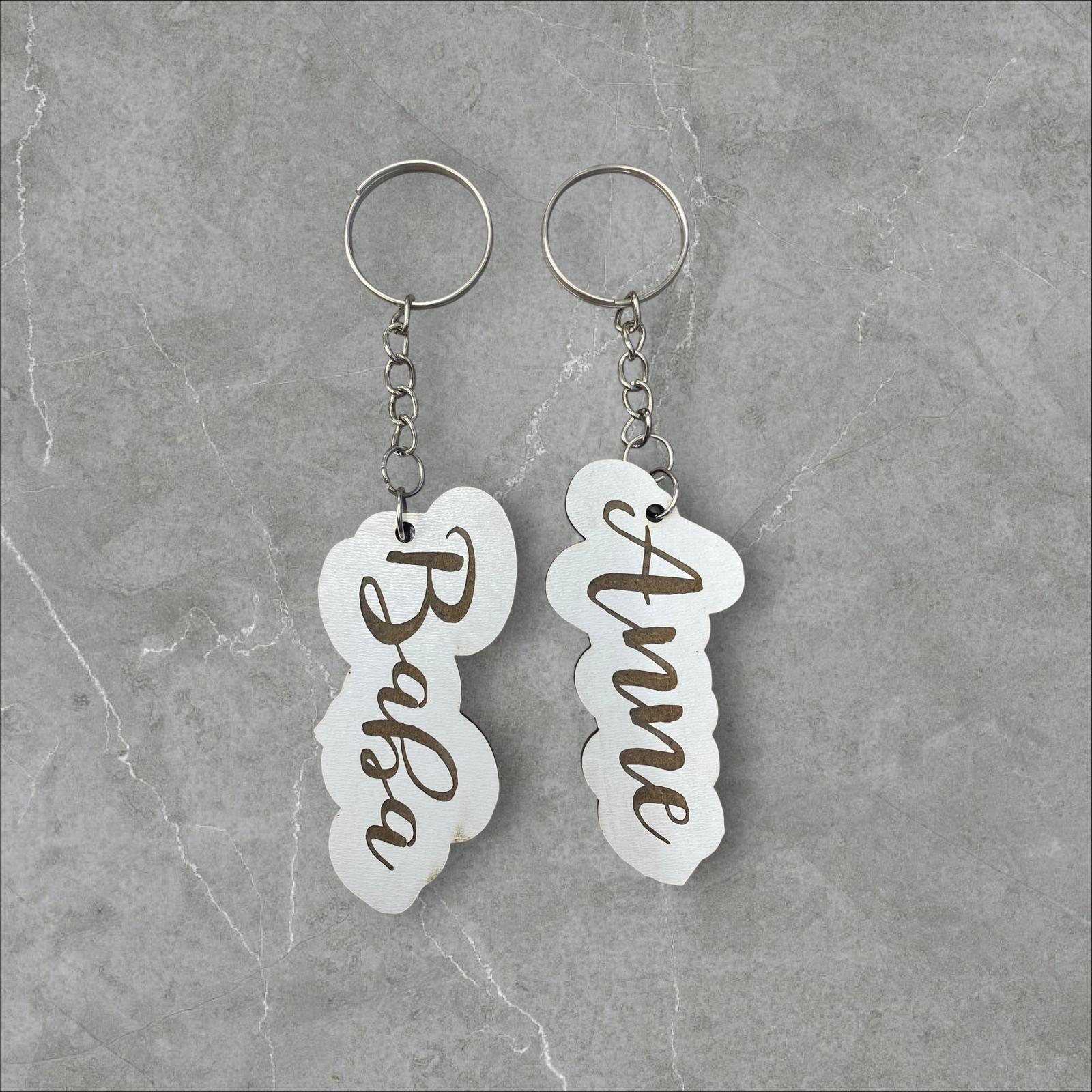 Anne-Baba Yazılı Anahtarlık Set