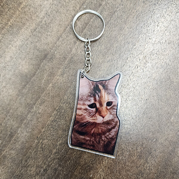 Hayvan Baskılı Pleksi Anahtarlık 7X4Cm görsel