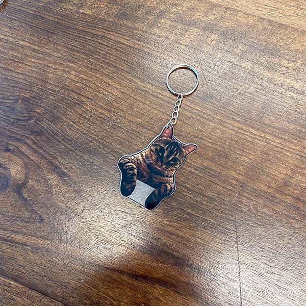 Hayvan Baskılı Pleksi Anahtarlık 7X4Cm görsel