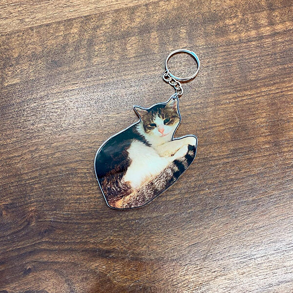 Hayvan Baskılı Pleksi Anahtarlık 7X4Cm görsel