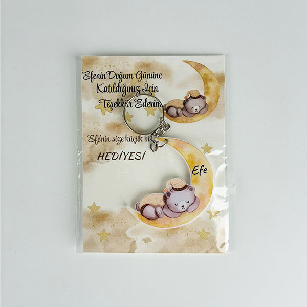 Ayıcık Temalı Doğum Günü Anahtarlık - Görsel 2