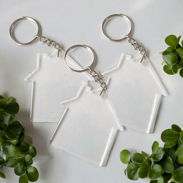 Ev Şekilli Akrilik Pleksi Anahtarlık - Görsel 1