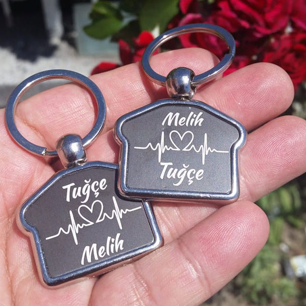 İkili Metal Ev Anahtarlık Seti görsel