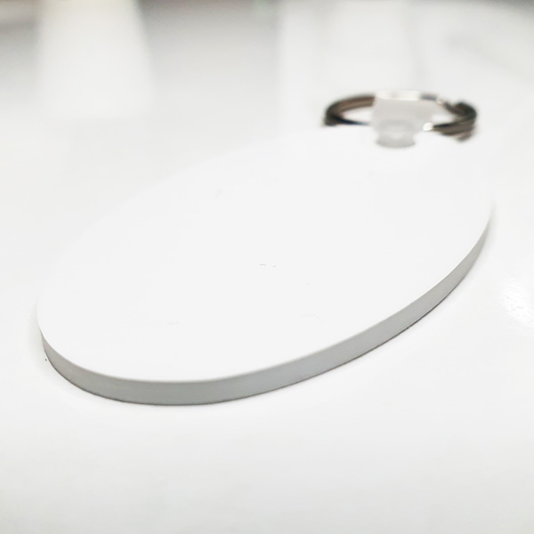 Kişiye Özel Baskılı Beyaz Oval Anahtarlık