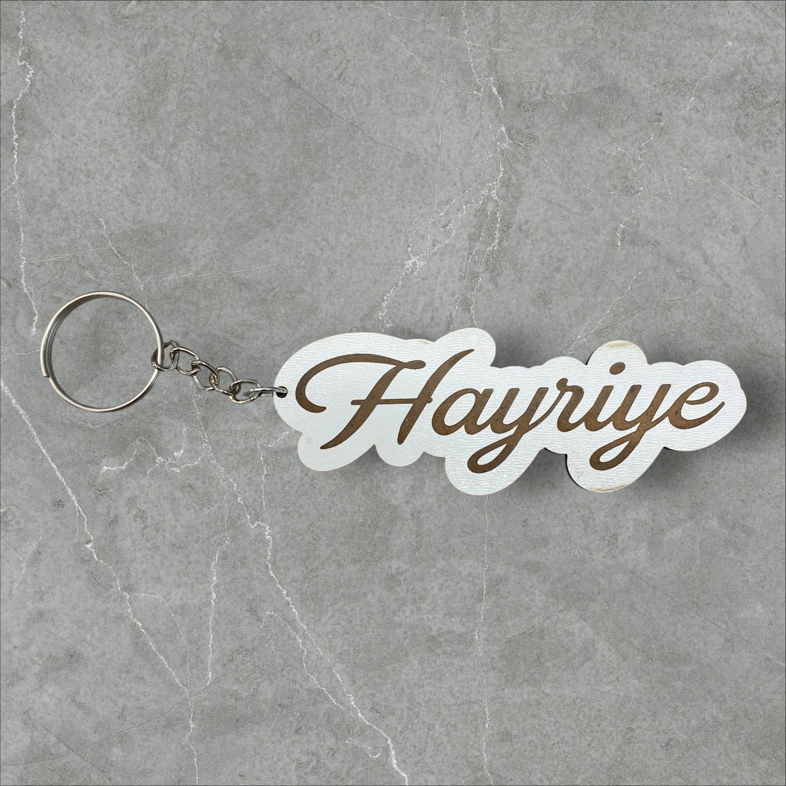 Kişiye Özel İsim Kazıma Ahşap Anahtarlık