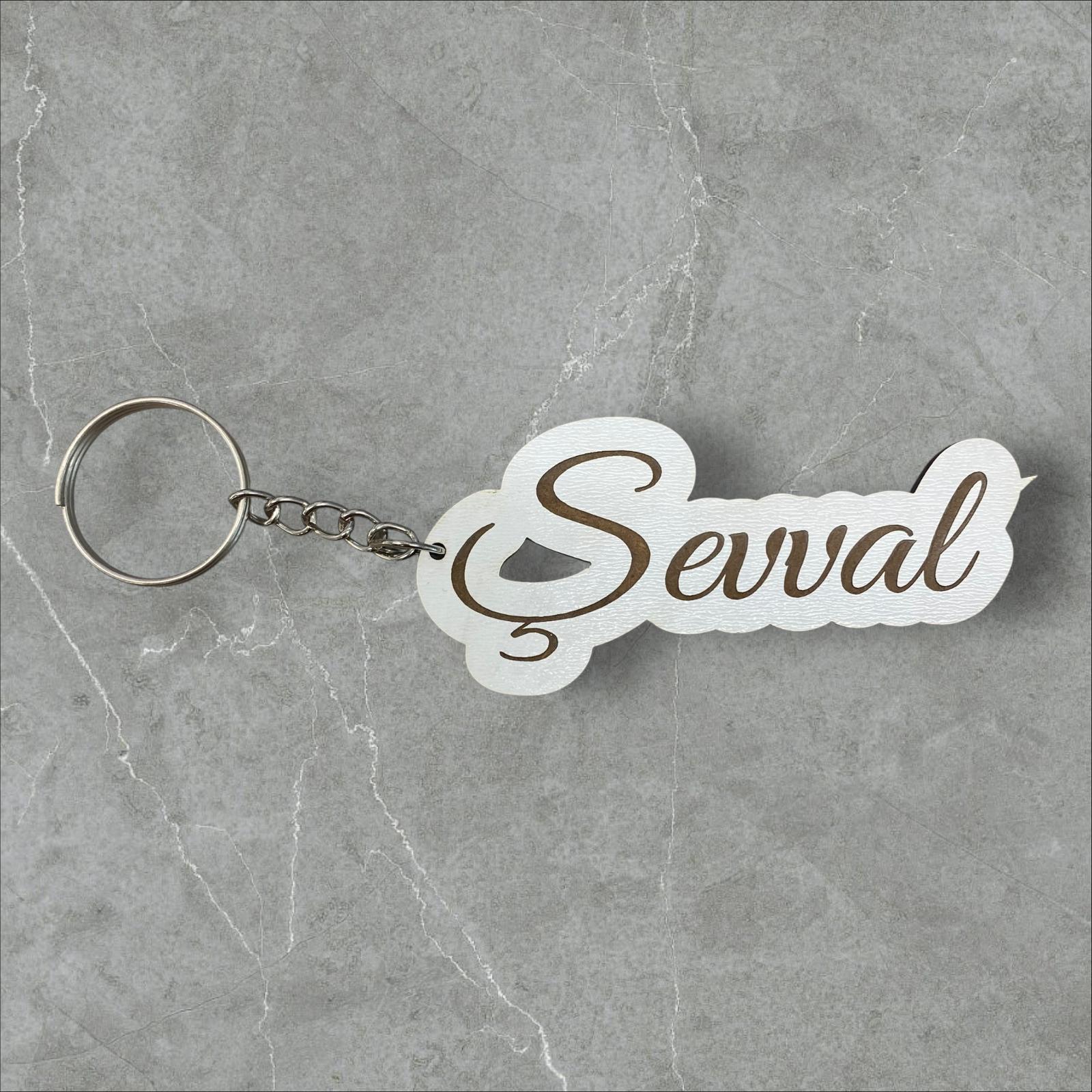 Kişiye Özel İsim Kazıma Ahşap Anahtarlık