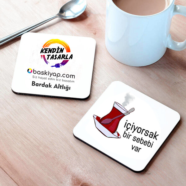 Kişiye Özel Baskılı Metal Bardak Altlığı