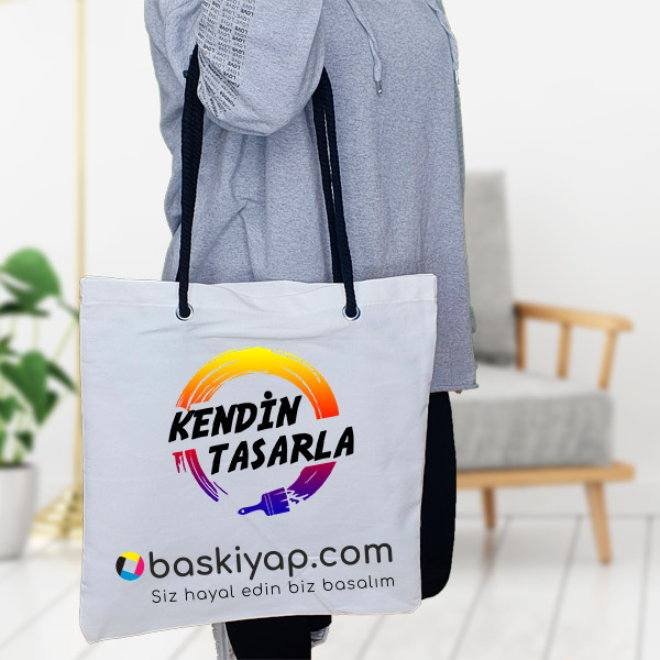 Kişiye Özel Beyaz Bez Çanta