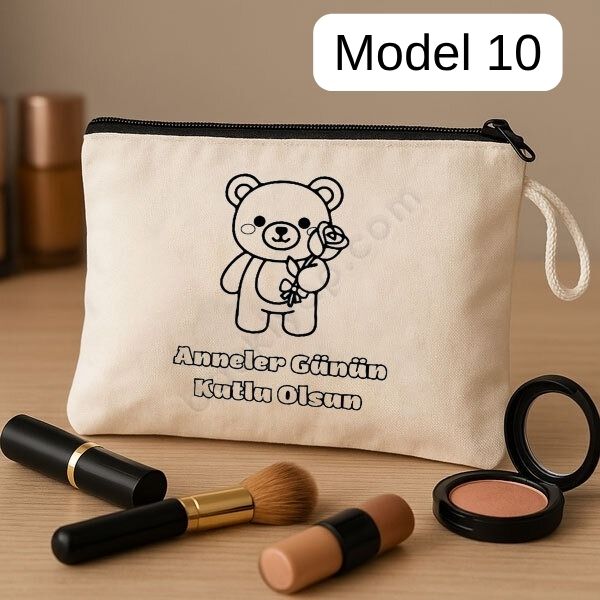 Anneler Gününe Özel Boyama Makyaj Çantası 5'Li  + Keçeli Kalem Hediyeli