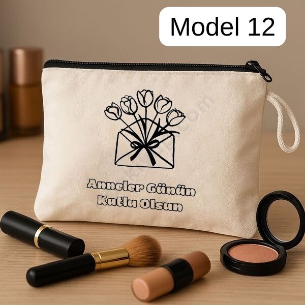 Anneler Gününe Özel Boyama Makyaj Çantası 5'Li  + Keçeli Kalem Hediyeli