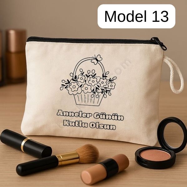 Anneler Gününe Özel Boyama Makyaj Çantası 5'Li  + Keçeli Kalem Hediyeli