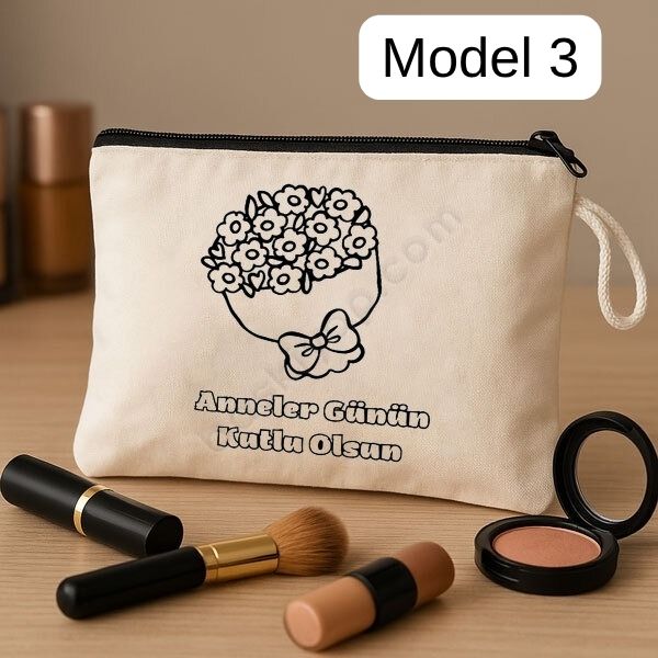 Anneler Gününe Özel Boyama Makyaj Çantası 5'Li  + Keçeli Kalem Hediyeli