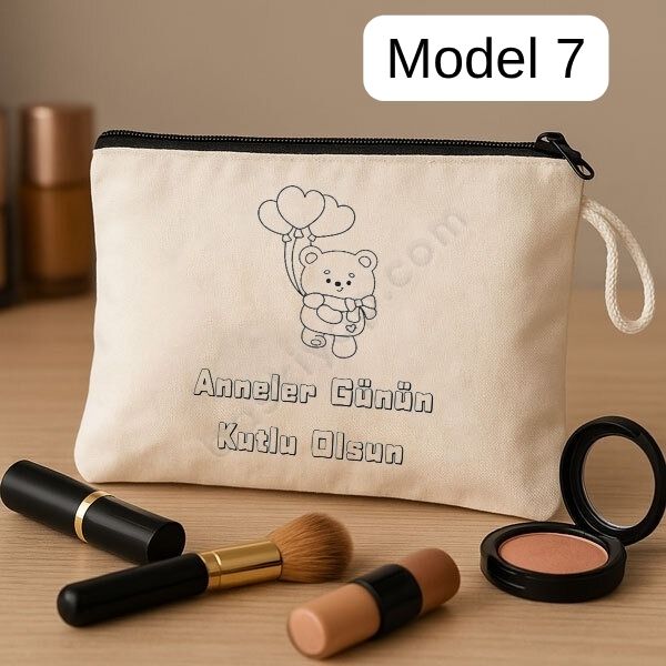 Anneler Gününe Özel Boyama Makyaj Çantası 5'Li  + Keçeli Kalem Hediyeli