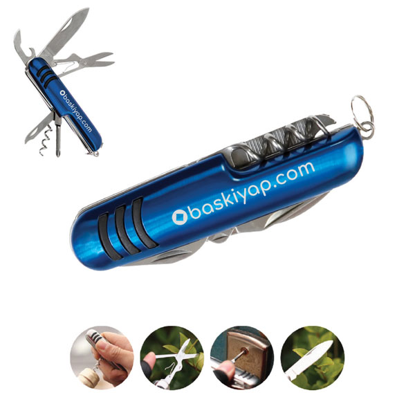 İsme Özel 7 Fonksiyonlu Mavi Çakı - Görsel 1