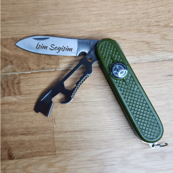 Kişiye Özel Pusulalı Çok Amaçlı Çakı