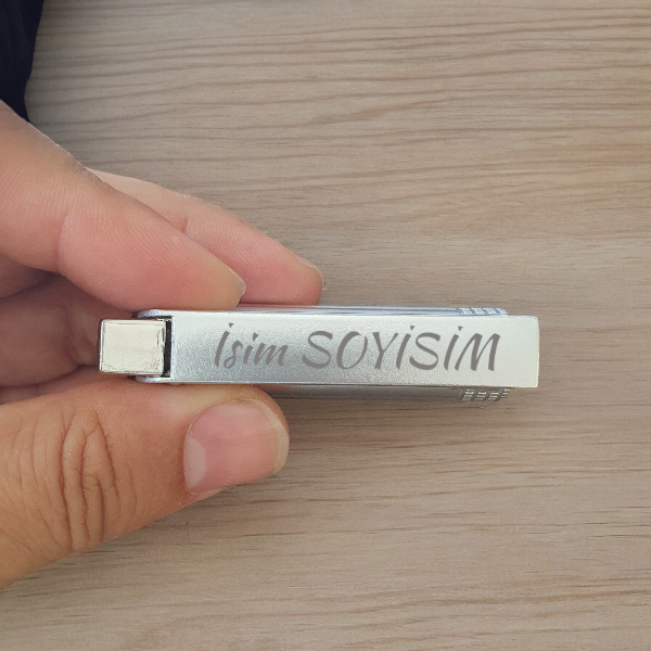 Gümüş Desenli Metal Manyetolu Çakmak