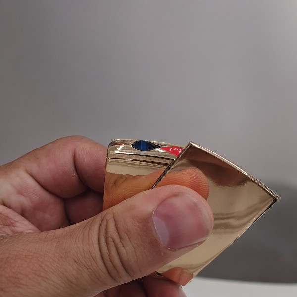 Kişiye Özel Gold Metal Yana Açılan Pürmüz Alevli Gazlı Çakmak