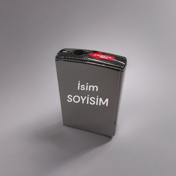 Kişiye Özel Parlak Siyah Yana Açılan Pürmüz Alevli Gazlı Çakmak - Görsel 1