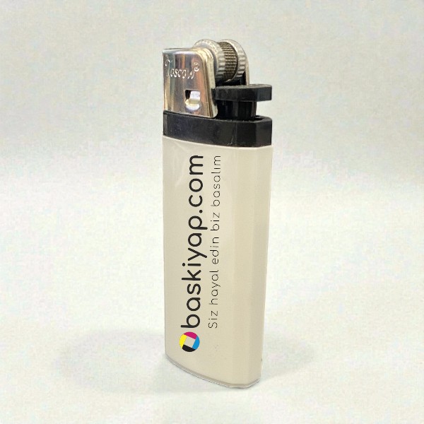 Taşlı Promosyon Çakmak - Beyaz