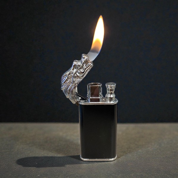 Kişiye Özel Timsah Başlı Çakmak - Gümüş görsel