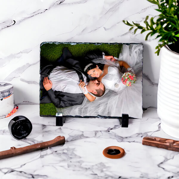 Kişiye Özel Baskılı Dikdörtgen Taş Çerçeve 15X20Cm