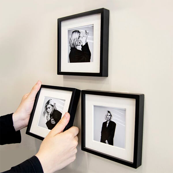 Kişiye Özel Siyah Pola Çerçeve 3'Lü 14X14 Cm