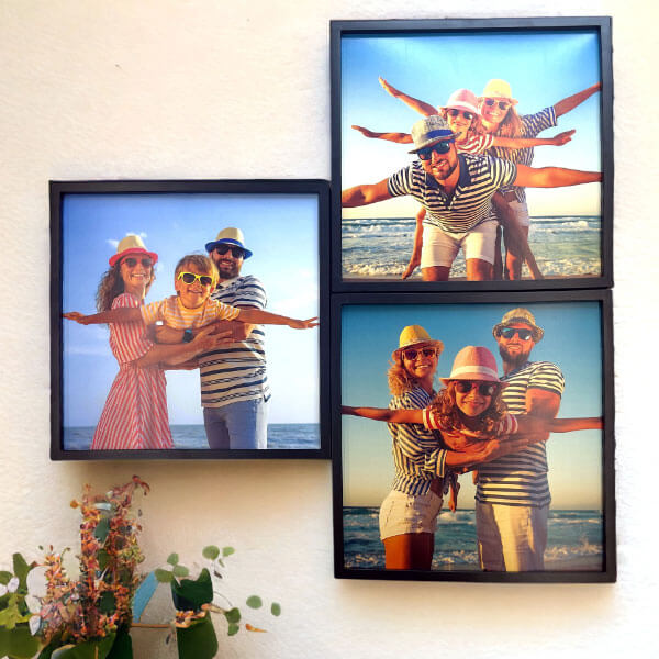 Kişiye Özel Yapışkanlı Siyah Çerçeve 3'Lü 20X20 Cm