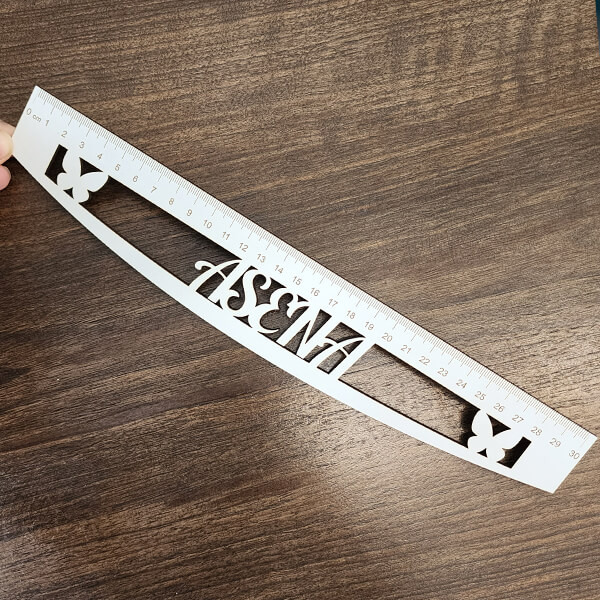 İsme Özel Tasarım Ahşap Cetvel 30Cm - Görsel 1