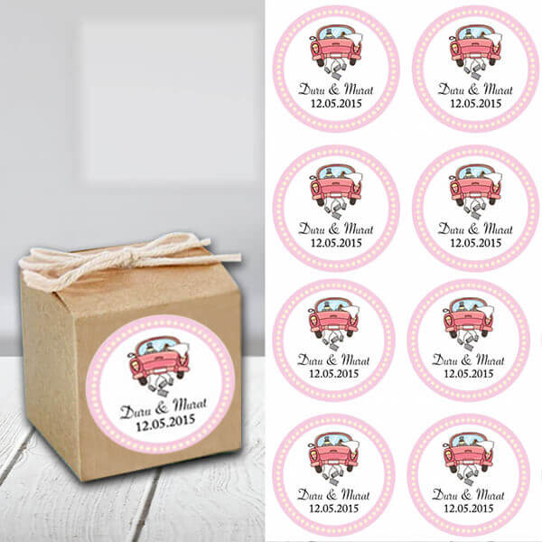 Kına-Düğün Sticker Yuvarlak(Yapışkanlı)