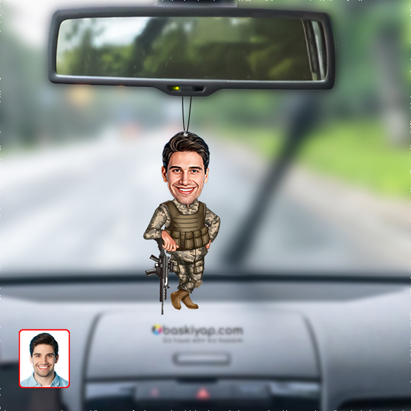 Kişiye Özel Asker Model 1 Karikatür Dikiz Aynası Süsü