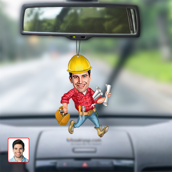 Mühendis Karikatürlü Dikiz Ayna Süsü Model 1