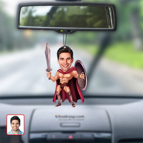 Şovalye Biblo Karikatür Dikiz Ayna Süsü görsel