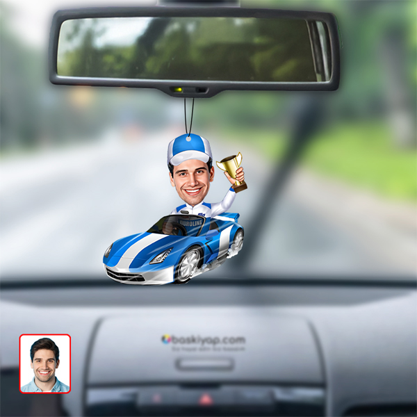 Yarış Pilotu Dikiz Ayna Süsü Fotoğraflı Kişiye Özel