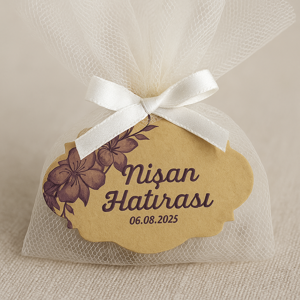 Kraft Hediyelik / Marka Etiketi Oval Kesim - Görsel 1